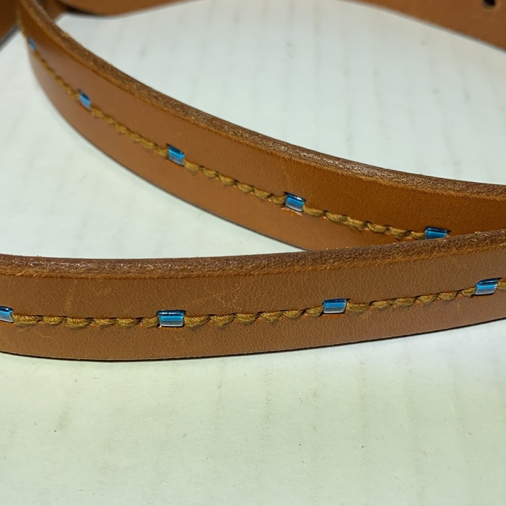 Fossil Solid Brass/Leather Belt - image 3